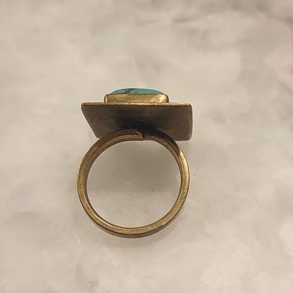 NEW Jens Pirate Booty Sz 7 8 Square Gold Turquoise Boho Dakota SouthWestern - Picture 5 of 6